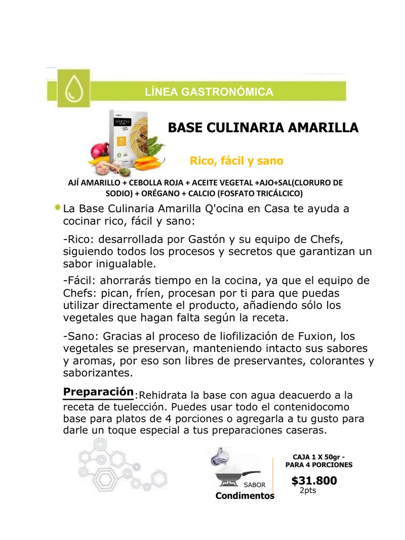 Base Culinaria Amarilla