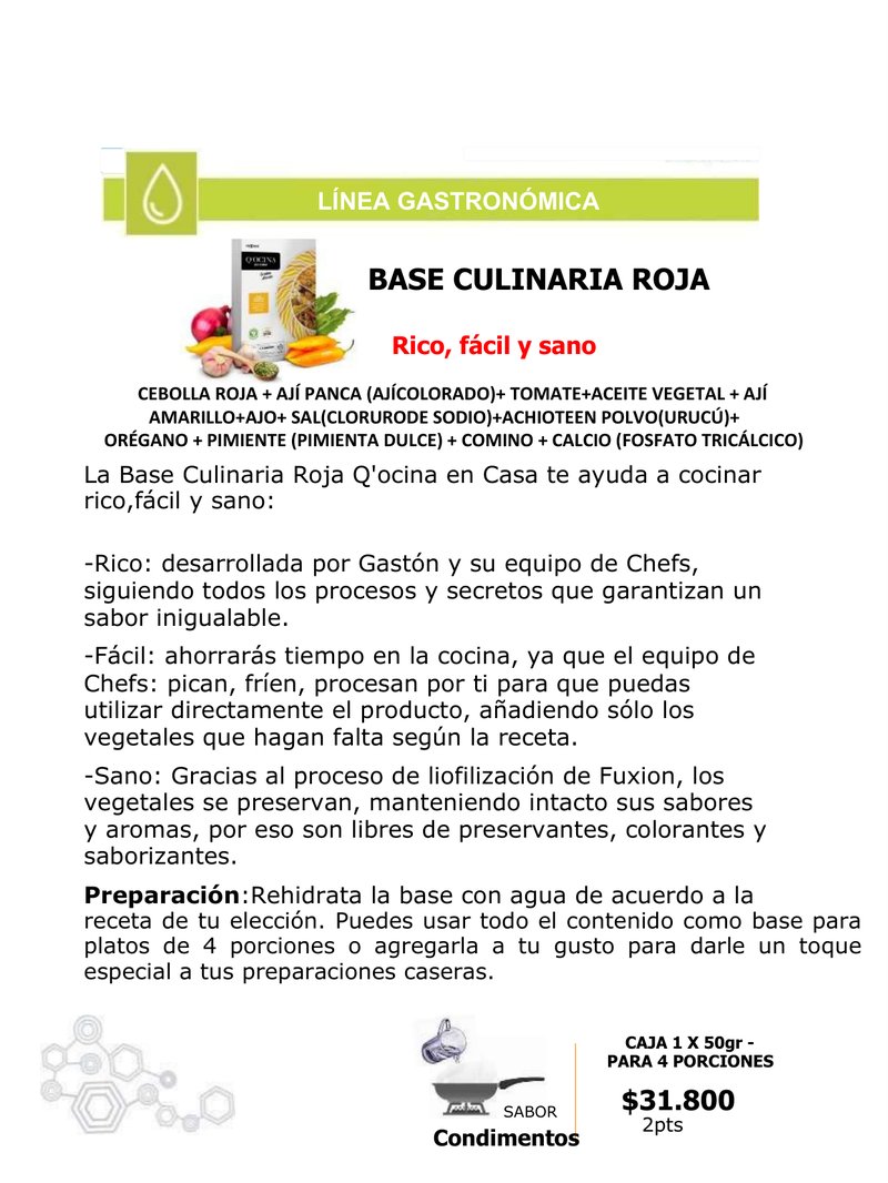 Base Culinaria Roja
